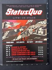 STATUS QUO - UK TOUR 2013 9X12" Original Magazine Advert Mini Poster
