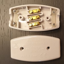 13A In-Line Connector Box  - 3 Terminal , mains electrical join repair White
