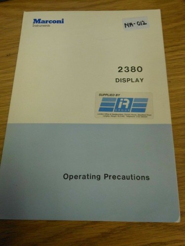 Marconi manuals various - -,