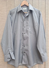 Eton Classic Men's Shirt grey Micro Check Size 16" Collar Smart Event Work