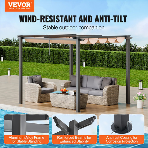 Retractable pergola aluminium - retractable,