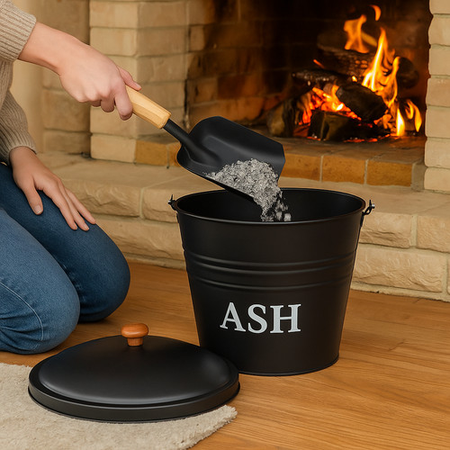 12l fireside metal ash bucket - fireside,