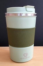 COSDDI STAINLESS STEEL VACUUM MUG INSULATED LEAKPROOF TRAVEL CUP + SILICONE GRIP