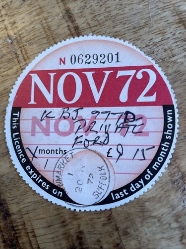 Vintage old tax disc - tax,