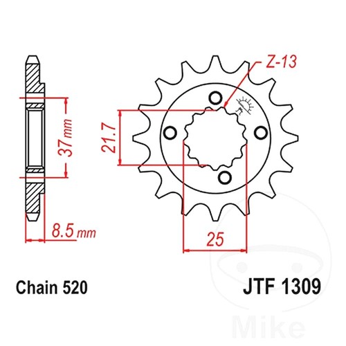 Front sprocket 520 - 14, t