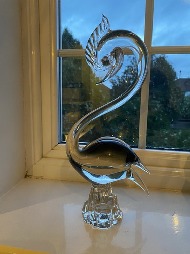Vintage murano glass swan - glass,