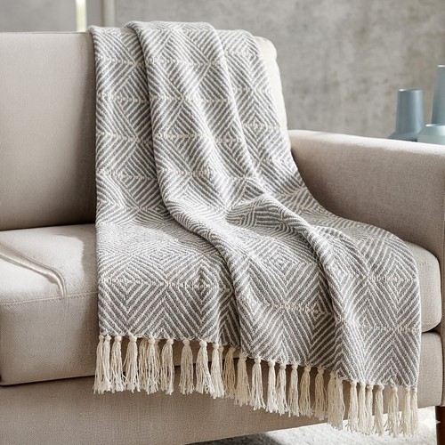Cotton geometric throw large - geometric,