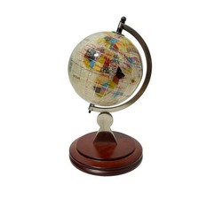 Vintage Gemstone Map Globe