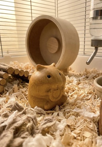 Cute carved wooden - carved, hamster