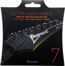 Ibanez IEGS7 7-String Electric Guitar Strings - Super Light Gauge, silver