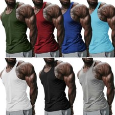 MEN GYM VEST,PLAIN STRINGER