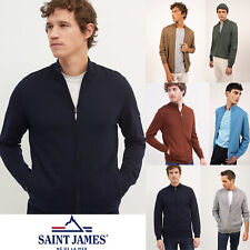 SAINT JAMES MENS COLORADO FULL ZIP CARDIGAN DESIGNER WOOL JUMPER SWEATER KNIT