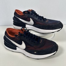 Nike Waffle One Midnight Navy Blue Orange Mens UK 5.5 Suede Trainers DC0481-401
