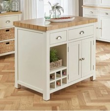 Kitchen island with solid oak - kitchen,