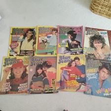 Bundle of 8 vintage Blue Jeans magazines issues 1981-1984. Teenage girl pop.