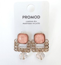 Promod Gold Pink Crystal Drop