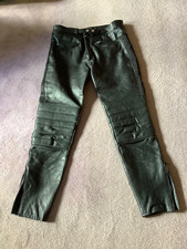 Leather  motorcycle trousers 32 waist Black , padded knees very good  condition