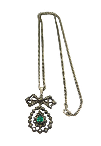 935 silver marcasite green - silver,