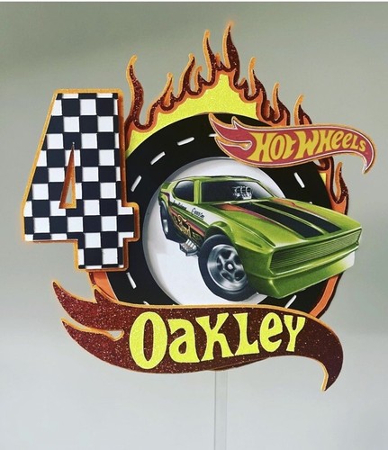 Hot wheels cake topper - hot,