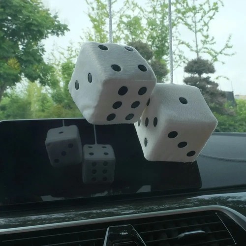 Soft fluffy furry dice - soft, ornamen