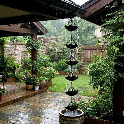 Cups metal flowers rain - cups,