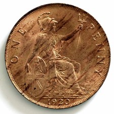 1920 GEORGE V ONE PENNY G/UNC