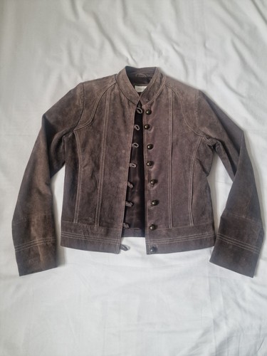 Dark brown suede leather - suede,