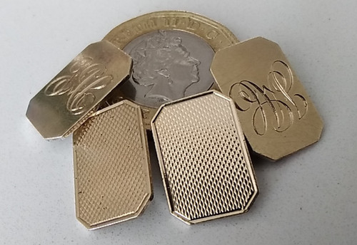 Vintage cufflinks 9ct gold - vintage,