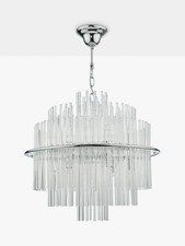 Där Lukas Glass Pendant Ceiling Light - Polished Chrome (Missing Glass Rods) A