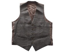 Mens Vintage Waistcoat 70s 80s Grey Retro Mod Indie Small Steampunk Small 36