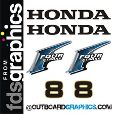 Honda 8hp 4 stroke outboard engine decals/sticker kit  