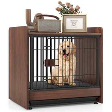 COSTWAY Dog Crate Furniture Indoor Dog Cage w/ Removable Tray