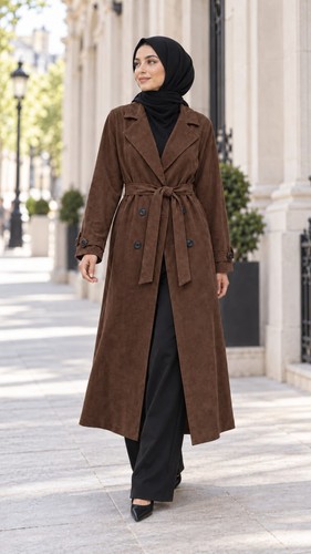 Womens long trench - womens, suede