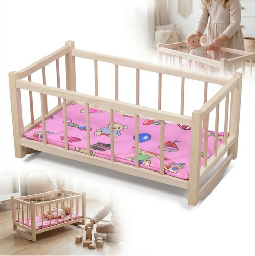 Wooden rocking doll cradle - cradle,