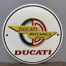 Cast Iron Ducati Sign - Man Cave / Automobilia Plaque