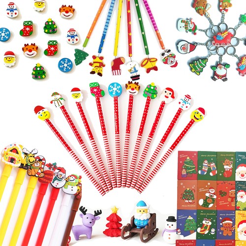 Christmas pencils erasers - christmas,