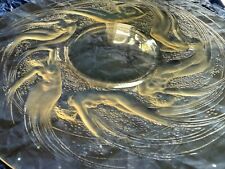 R.LALIQUE ONDINES PLATE  1926. SIGN .OPALESCENT.27 CM DIA IN GOOD CONDITION.