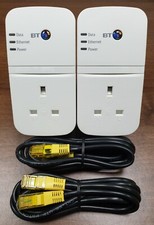 2 x BT Broadband Extender Flex 600 AV600 Powerline Adapters + Cat5e Ethernet