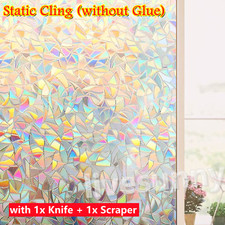 5M Bubble Free Frosted Window Film Privacy Self Adhesive Etched Glass Vinyl-Film