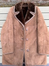 Heatona Vintage Sheepskin jacket with faux fur lining brown