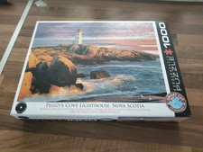 Eurographics Puzzle 1000 PC Peggy's Cove Lighthouse Nova Scotia Unchecked Used
