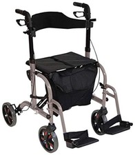 Aidapt Duo Deluxe Rollator and Transit Chair in One (Grey)