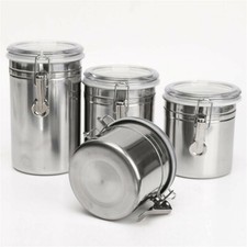 Stainless Storage Jars with