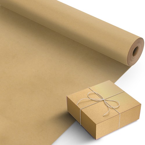 Kraft wrapping paper roll - kraft, &