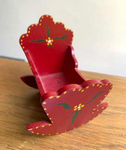 Painted wooden dolls house - wooden,