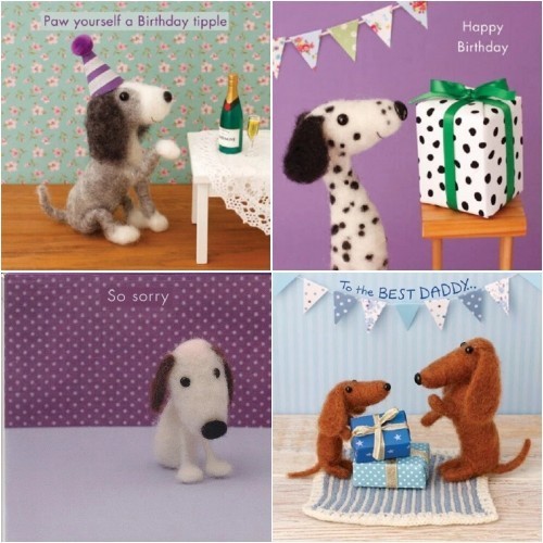 Whimsical birthday card dog - birthday,