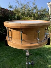 Handmade Snare Drum 14” 10 lug Oak And iroko.