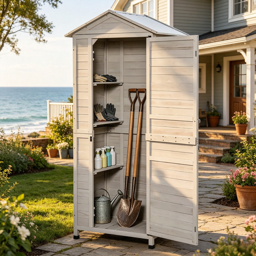Wooden outdoor storage shed - wooden,
