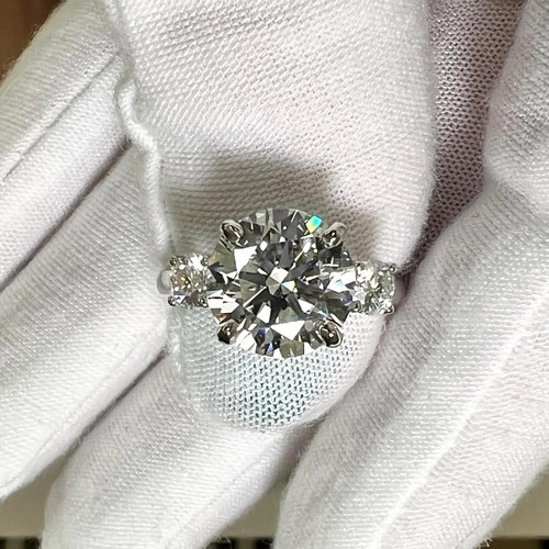 Three stone 14k white gold - stone,