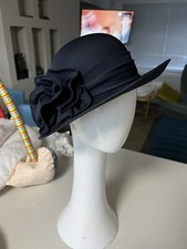 Vintage cloche hat - navy, 1920s